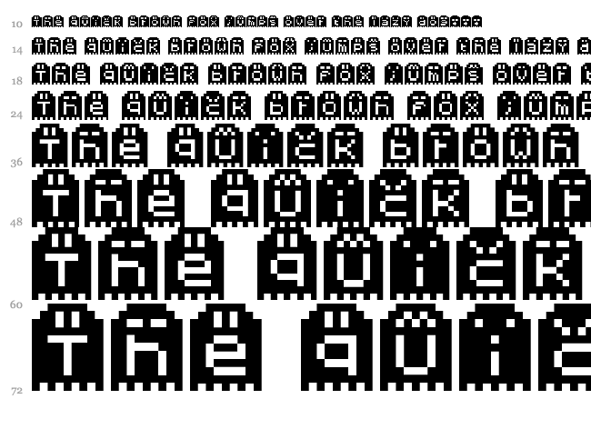 Spoopy Ghost Pixels font waterfall